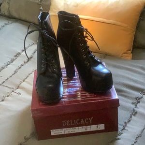 Delicacy NEW Jordan-09 black platform boots